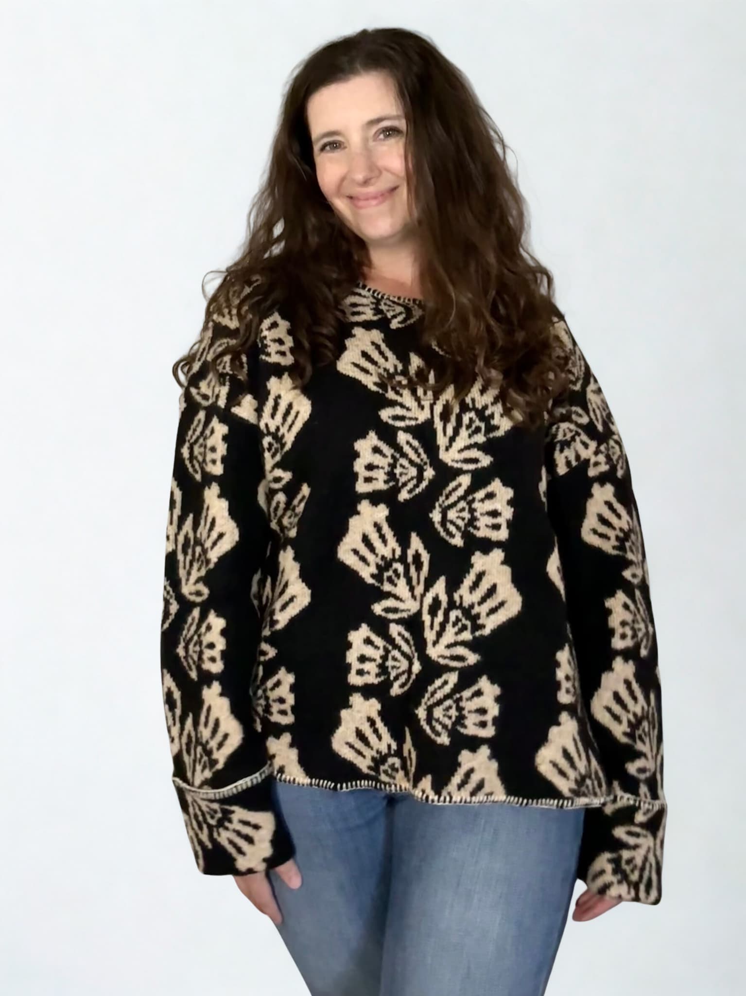 Jacquard Pullover Sweater