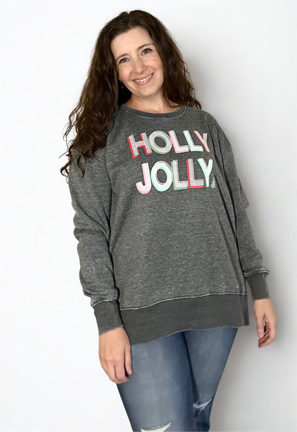 Holly Jolly Burnout Sweatshirt