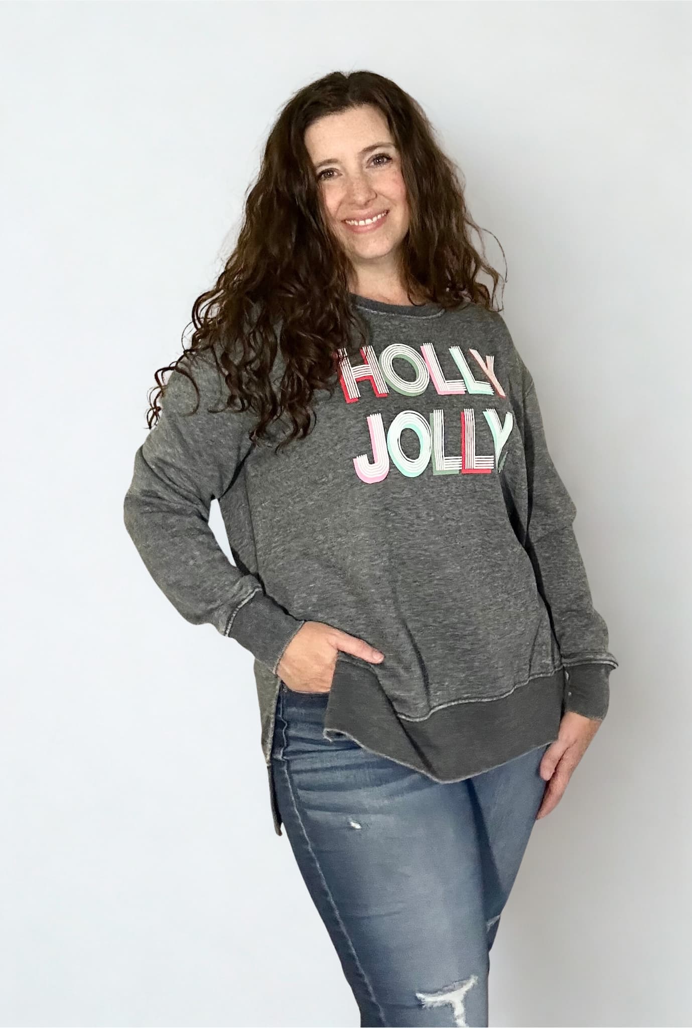 Holly Jolly Burnout Sweatshirt