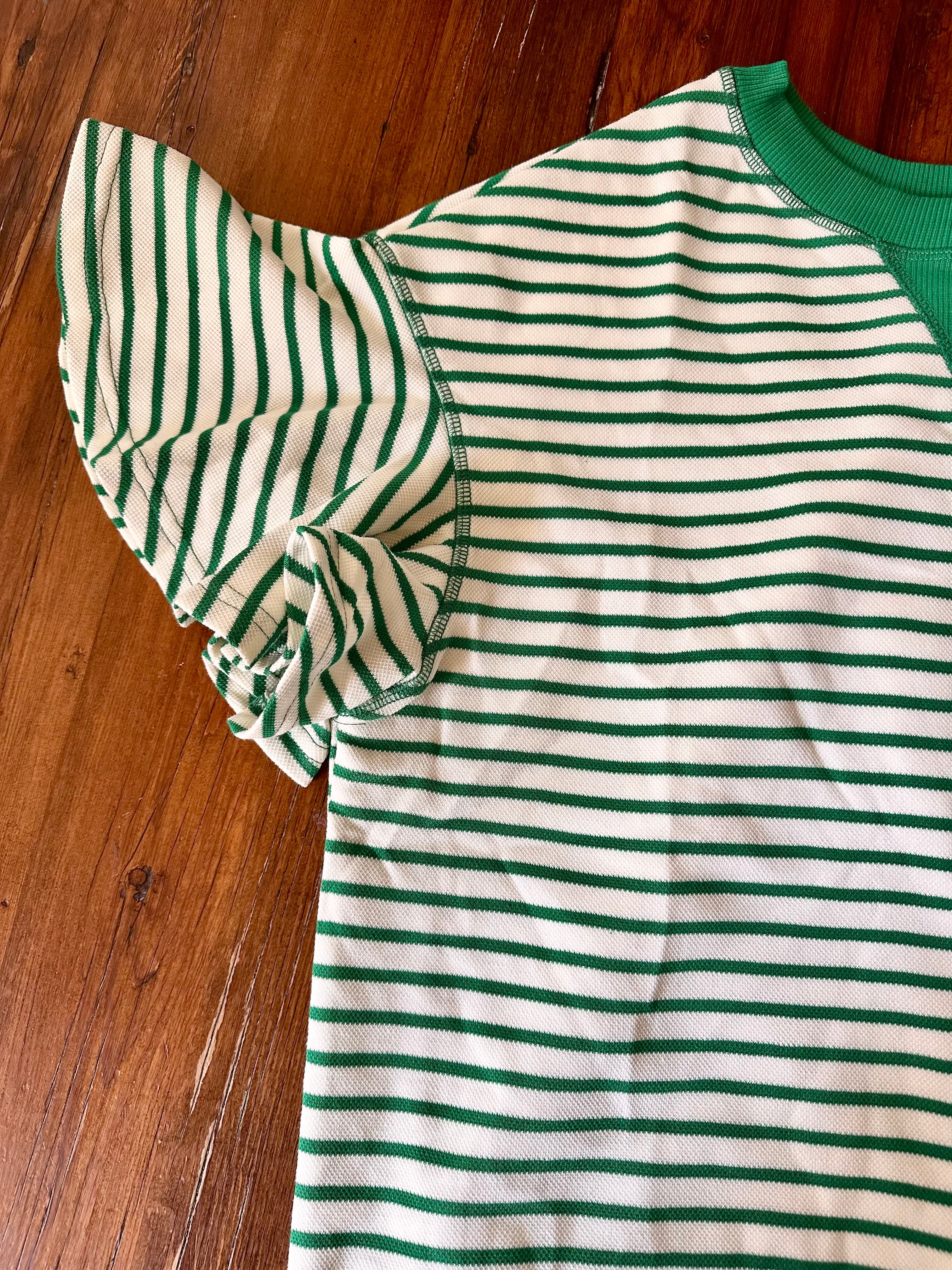 Striped Ruffle Short Sleeve Top