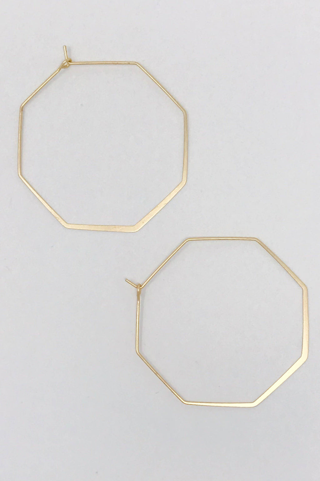 Octagon Wire Hoop Earrings