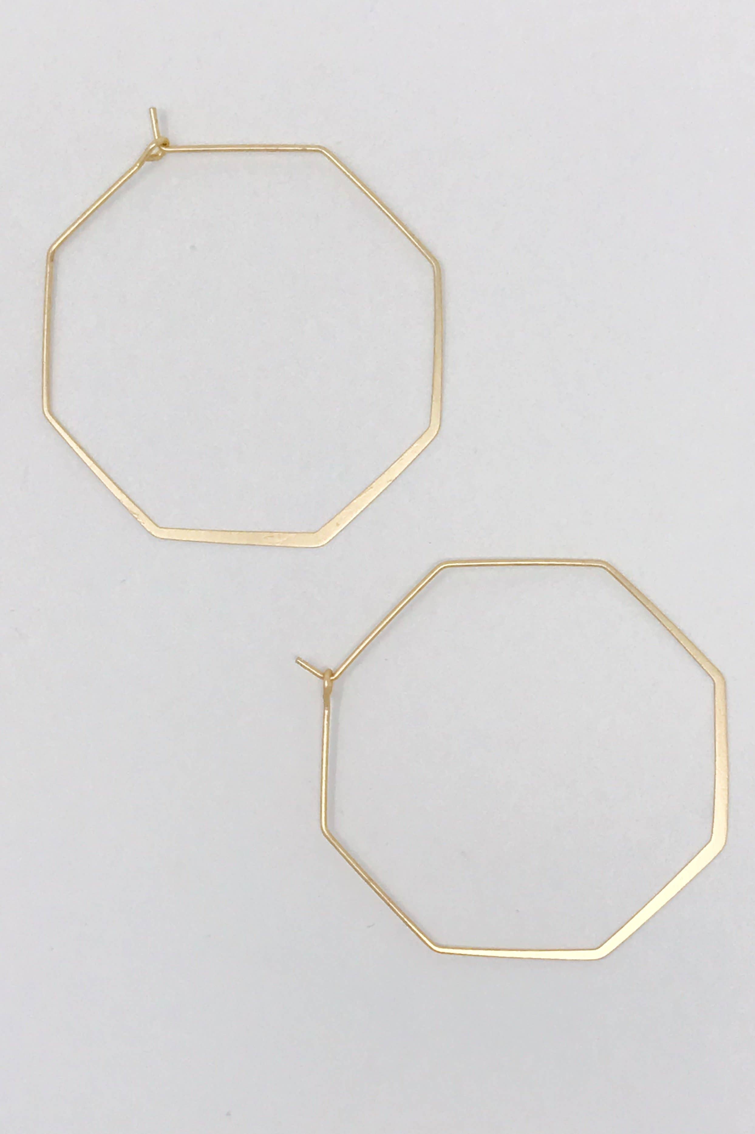 Octagon Wire Hoop Earrings