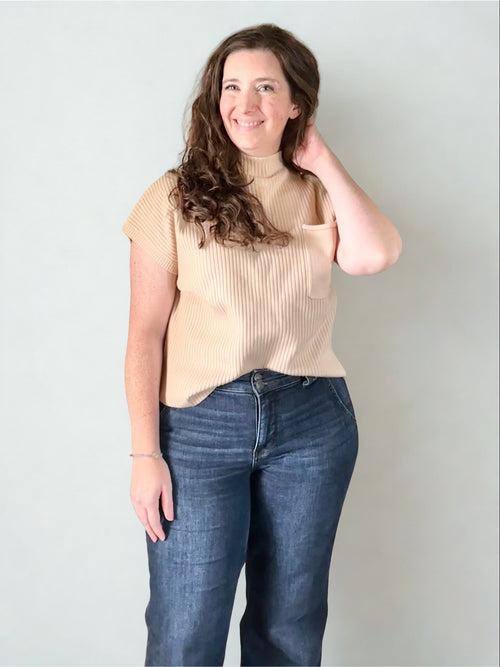 Oatmeal Shirt Sleeve Sweater